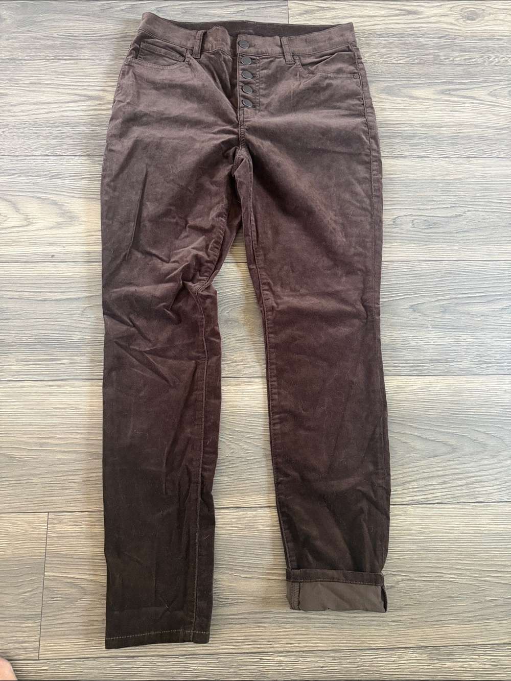 CAbi Straight-Leg Corduroy Jeans in Dark Brown